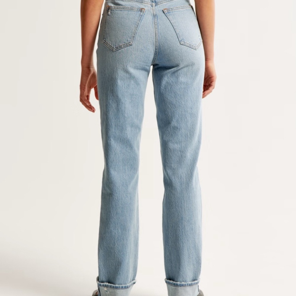 ABERCROMBIE & FITCH 90s super high-rise straight jeans. Size: 27 LONG - Picture 5 of 14
